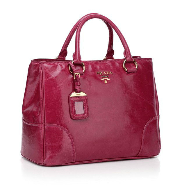 2014 Prada bright Leather Tote Bag for sale BN2533 rosered - Click Image to Close
